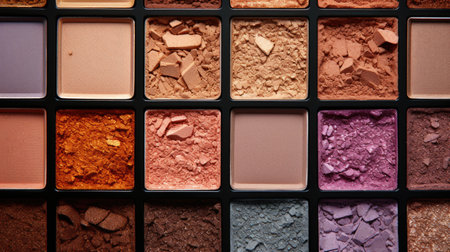 A close up of a palette of eyeshadowの素材