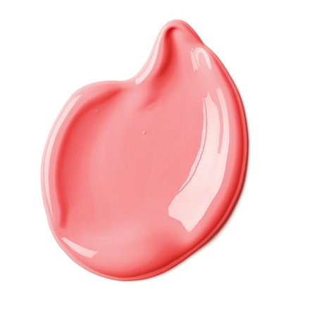A close up of a pink paint on a white backgroundの素材