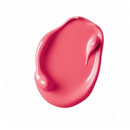 A close up of a pink liquid on a white surfaceの素材
