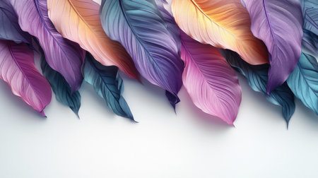 A close up of a bunch of colorful leavesの素材