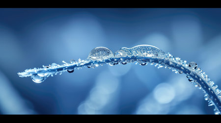 A close up of a plant with water droplets on itの素材