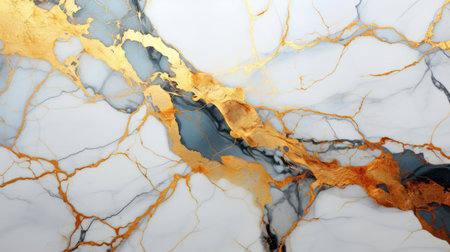 A close up of a marble surface with gold paintの素材