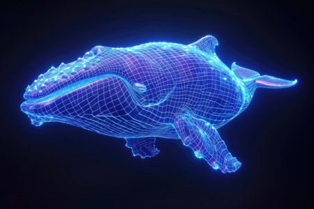 A computer generated image of a whaleの素材