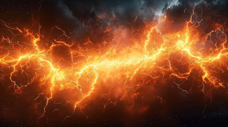 An image of a bright orange fire in the sky, digital background, wallpaper, in orange and blackの素材