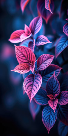 A close up of a plant with purple leaves, digital wallpaper backgroundの素材