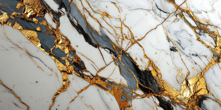 A close up of a marble surface with gold paintの素材