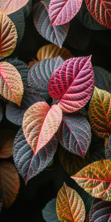 A close up of a bunch of leaves, digital wallpaper backgroundの素材