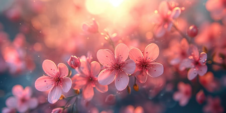 A close up of a bunch of pink flowersの素材