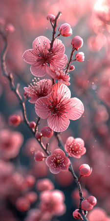 A close up of a bunch of pink flowersの素材