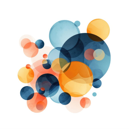 A bunch of different colored circles on a white backgroundの素材
