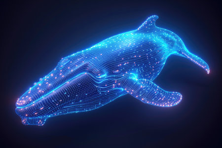A computer generated image of a whaleの素材