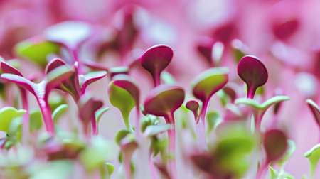 A close up of a bunch of green sproutsの素材