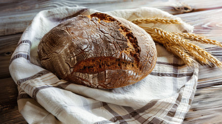 Loaf of Bread on Towelの素材