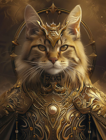 A cat with a crown on its headの素材