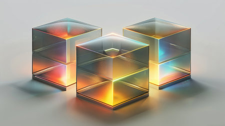 Glass Cubes Arranged on Tableの素材