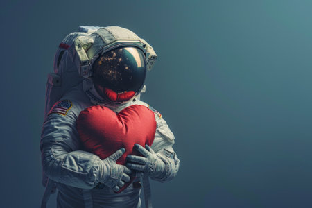 Space Explorer Embracing Love, Hugging Soft Heartの素材