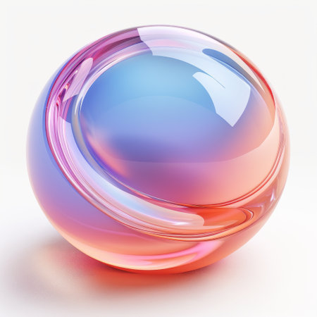 Vibrant Crystal Sphere: Abstract Glass Shapeの素材