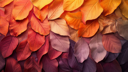 Vibrant Autumn Leaves in Rich Hues of Red, Orange, Purple, and Yellowの素材