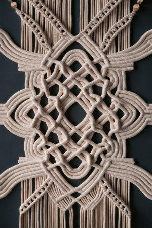 Intricate Macrame Wall Hanging Decor in Boho Style for Home Decorationの素材