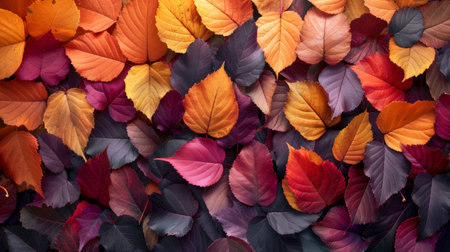 Vibrant Autumn Leaves Display Featuring a Multitude of Colorsの素材