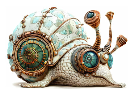 Steampunk Turtle Sculpture - Artistic Mechanical Design for Steampunk and Fantasy Art Enthusiastsの素材