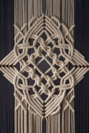 Intricate Macrame Wall Hanging - Bohemian Decor for Home Interiorsの素材