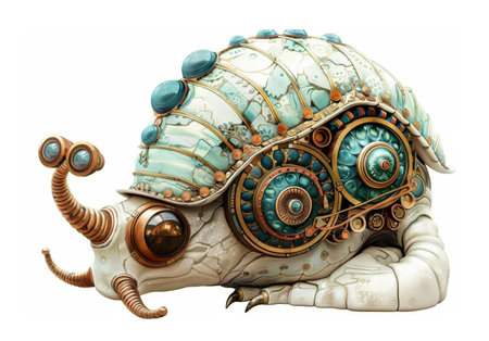 Steampunk Turtle Sculpture - Artistic Mechanical Design for Steampunk and Fantasy Art Enthusiastsの素材