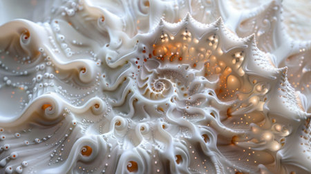 Intricate Abstract Shell Design with Detailed Swirls and Textures for Art and Design Useの素材