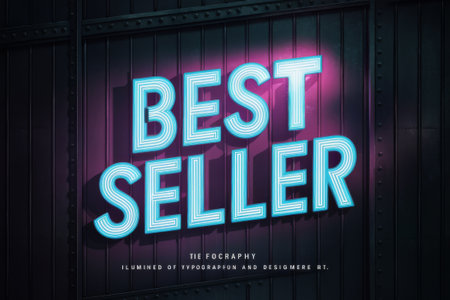 Neon Best Seller Sign for Typography Design and Marketing Promotionの素材