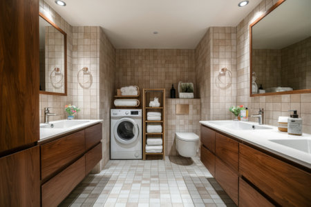 Modern and Elegant Bathroom Laundry Room Interior Design for Home Decor and Functionalityの素材