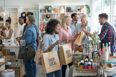 Cozy Cafe with Coffee, Pastries, and Customers Socializing Indoorsの素材