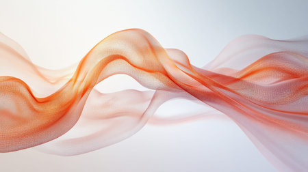 Flowing waves in soft orange and white hues, evoking a sense of tranquility and movement. The gentle curves and gradients create a visually soothing effect, perfect for backgrounds or artistic projectsの素材