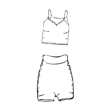 Clothing for beach top and shortsのイラスト素材