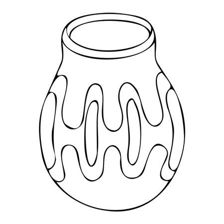 Jar with lid and pattern for decorationのイラスト素材