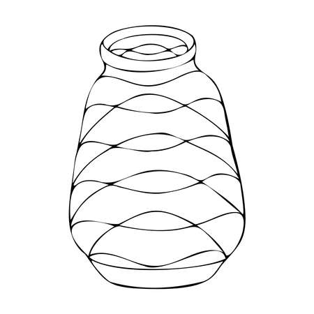 Jar with lid and pattern for decorationのイラスト素材
