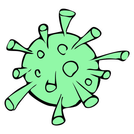 biological coronavirus icon on white isolated backgroundのイラスト素材