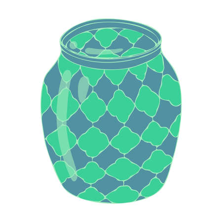Jar with lid and pattern for decorationのイラスト素材