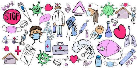 Doctors and medical suppliesのイラスト素材
