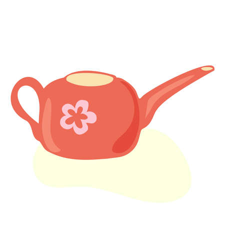 Fashionable plastic watering can for watering garden flowers outdoors or indoors at home.のイラスト素材