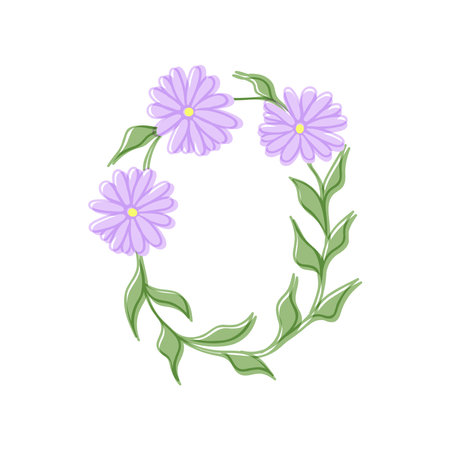 floral frame, background for cards and congratulations, flowers in bright colorsのイラスト素材