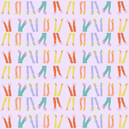 Background pattern of pajama pants in slippers.