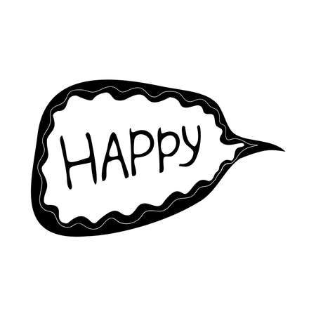 Hand lettering inscription Happy for festive decoration. Vector illustration.のイラスト素材