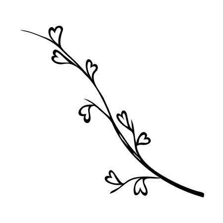 Hand drawn doodle branches, plant elements for design.のイラスト素材