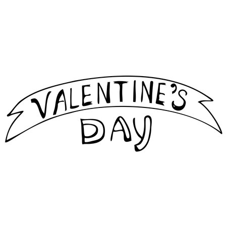Vector lettering happy valentines day with heartsのイラスト素材