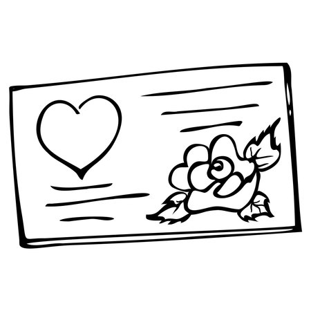 hand drawn doodle letters or postcards, tagsのイラスト素材