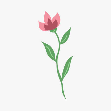 Decorative flower with plant elements isolated on backgroundのイラスト素材