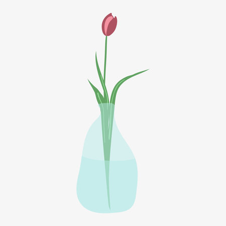 Decorative flower with plant elements isolated on backgroundのイラスト素材