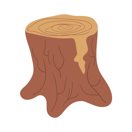 Hardwood wooden log or stump cartoon clip artのイラスト素材