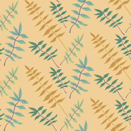 Seamless pattern with forest plant elements. vector