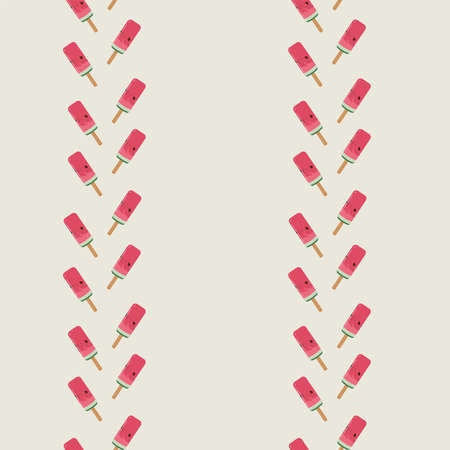 Seamless pattern with watermelons and slices. Summer fruit decorative illustration.のイラスト素材